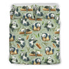 Panda Bear Design Bamboo Print Duvet Cover Bedding Set