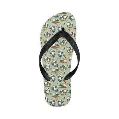 Panda Bear Design Bamboo Print Flip Flops-JTAMIGO.COM