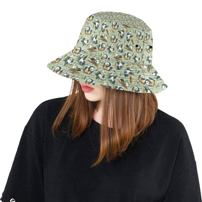 Panda Bear Design Bamboo Print Unisex Bucket Hat