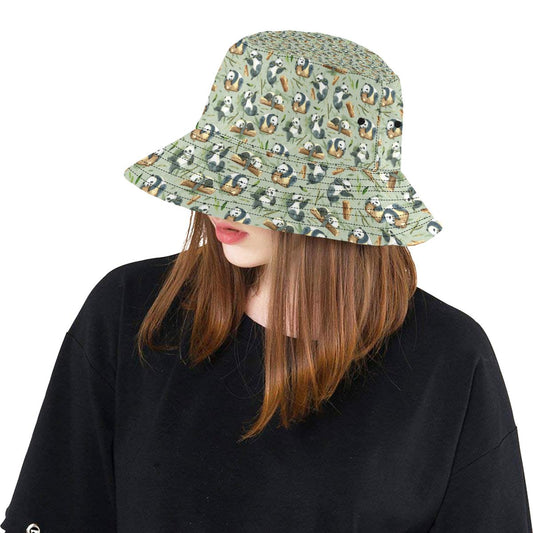 Panda Bear Design Bamboo Print Unisex Bucket Hat