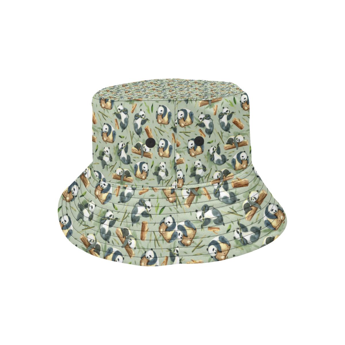 Panda Bear Design Bamboo Print Unisex Bucket Hat