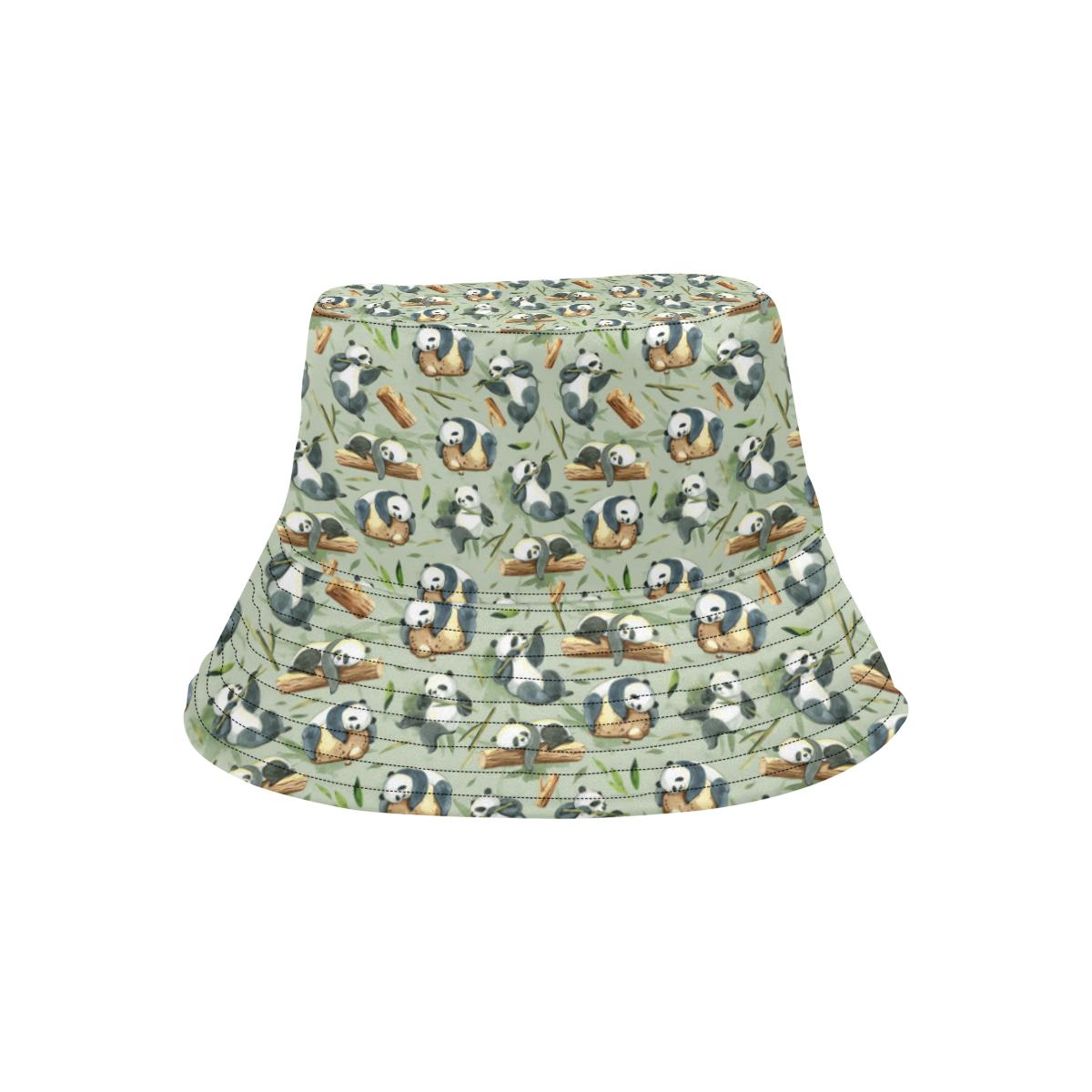 Panda Bear Design Bamboo Print Unisex Bucket Hat