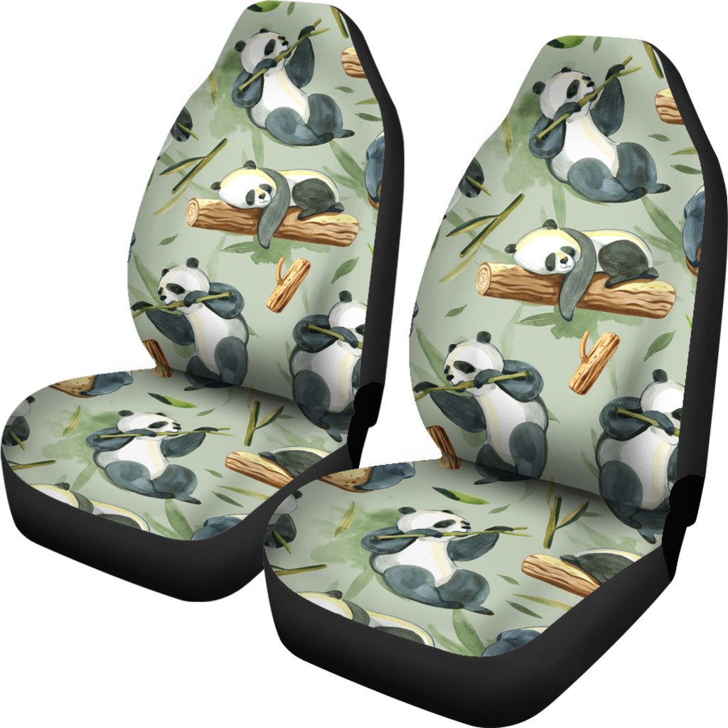 Panda Bear Design Bamboo Print Universal Fit Car Seat Covers