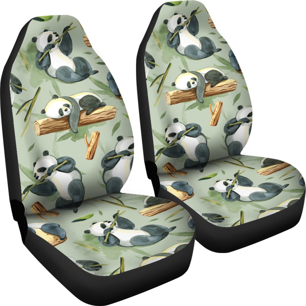 Panda Bear Design Bamboo Print Universal Fit Car Seat Covers