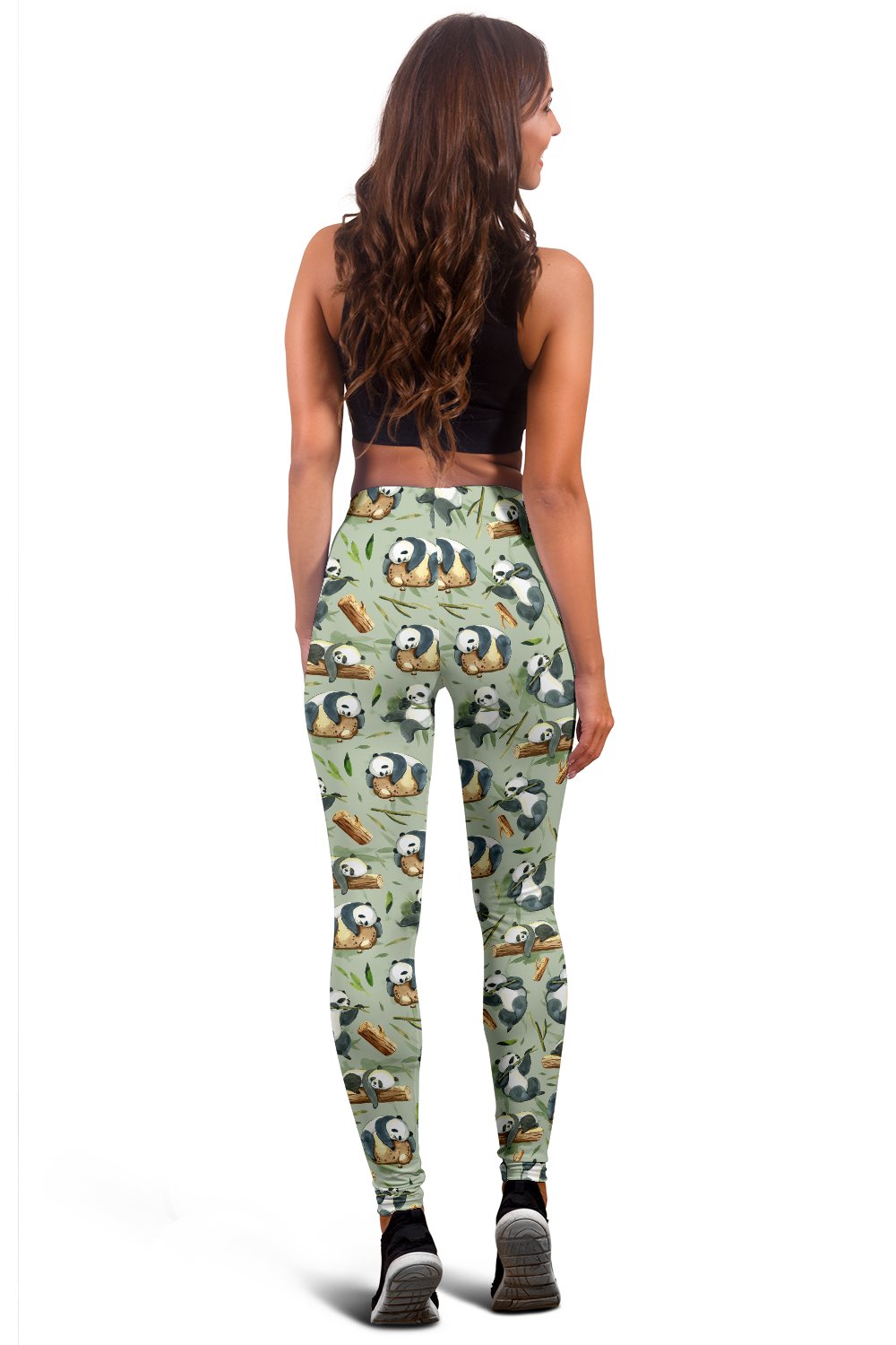 Panda Bear Design Bamboo Print Women Leggings