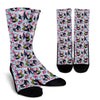 Panda Bear Flower Design Themed Print Crew Socks