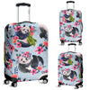 Panda Bear Flower Design Themed Print Luggage Cover Protector