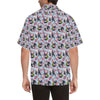 Panda Bear Flower Design Themed Print Men Aloha Hawaiian Shirt