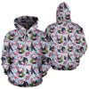 Panda Bear Flower Design Themed Print Pullover Hoodie