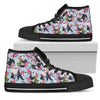 Panda Bear Flower Design Themed Print Women High Top Shoes