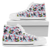 Panda Bear Flower Design Themed Print Women High Top Shoes