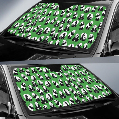 Panda Bear Pattern Themed Print Car Sun Shade For Windshield