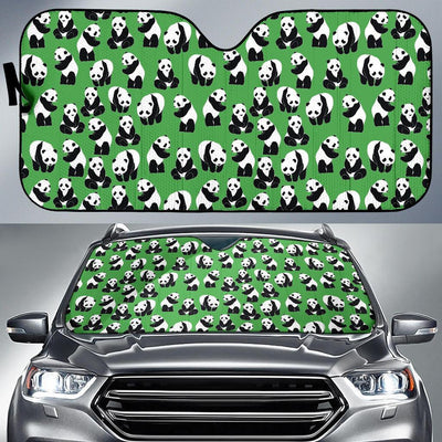 Panda Bear Pattern Themed Print Car Sun Shade For Windshield