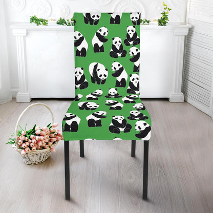 Panda Bear Pattern Themed Print Dining Chair Slipcover-JTAMIGO.COM