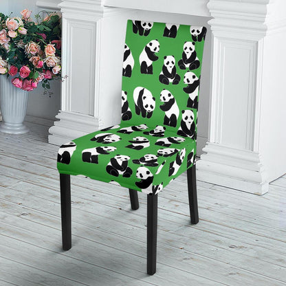 Panda Bear Pattern Themed Print Dining Chair Slipcover-JTAMIGO.COM