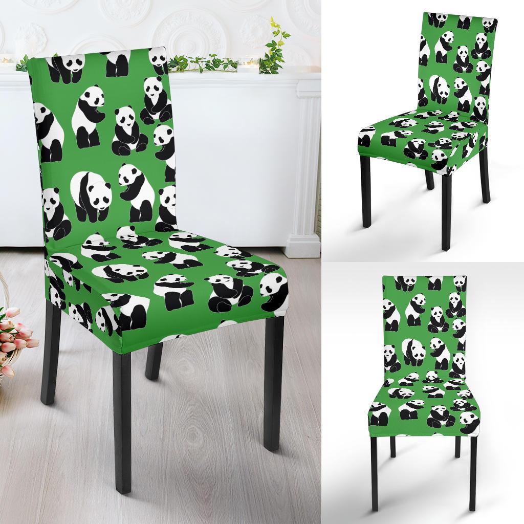 Panda Bear Pattern Themed Print Dining Chair Slipcover-JTAMIGO.COM