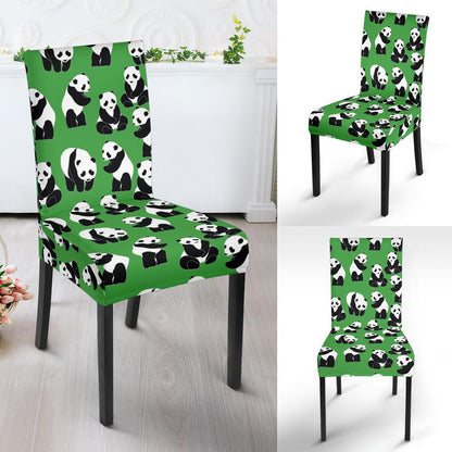 Panda Bear Pattern Themed Print Dining Chair Slipcover-JTAMIGO.COM