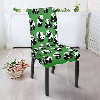 Panda Bear Pattern Themed Print Dining Chair Slipcover-JTAMIGO.COM
