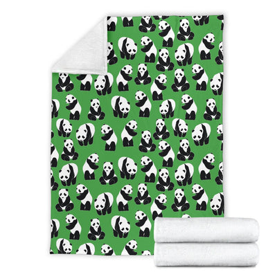 Panda Bear Pattern Themed Print Fleece Blanket