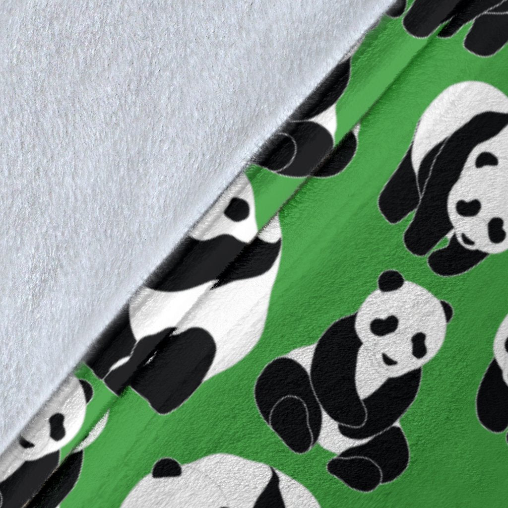Panda Bear Pattern Themed Print Fleece Blanket