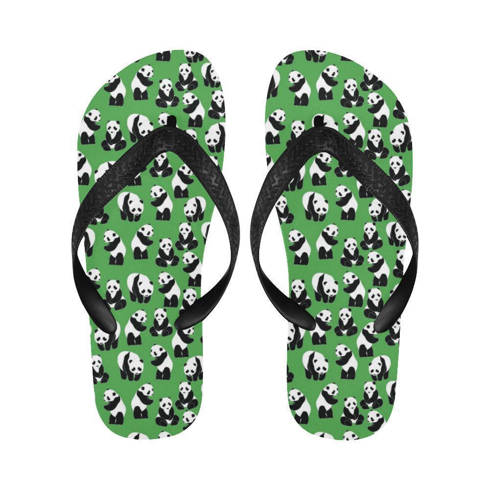 Panda Bear Pattern Themed Print Flip Flops-JTAMIGO.COM