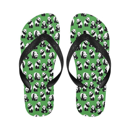Panda Bear Pattern Themed Print Flip Flops-JTAMIGO.COM