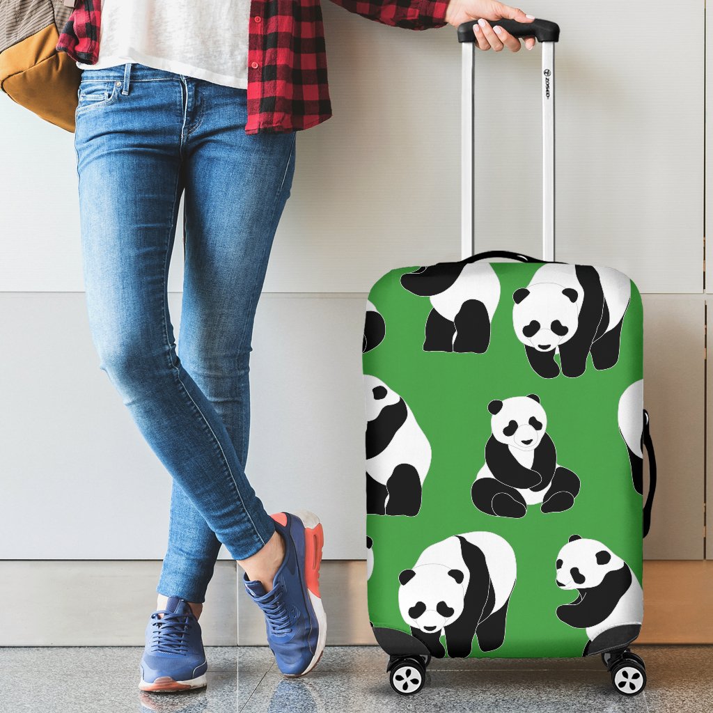 Panda Bear Pattern Themed Print Luggage Cover Protector
