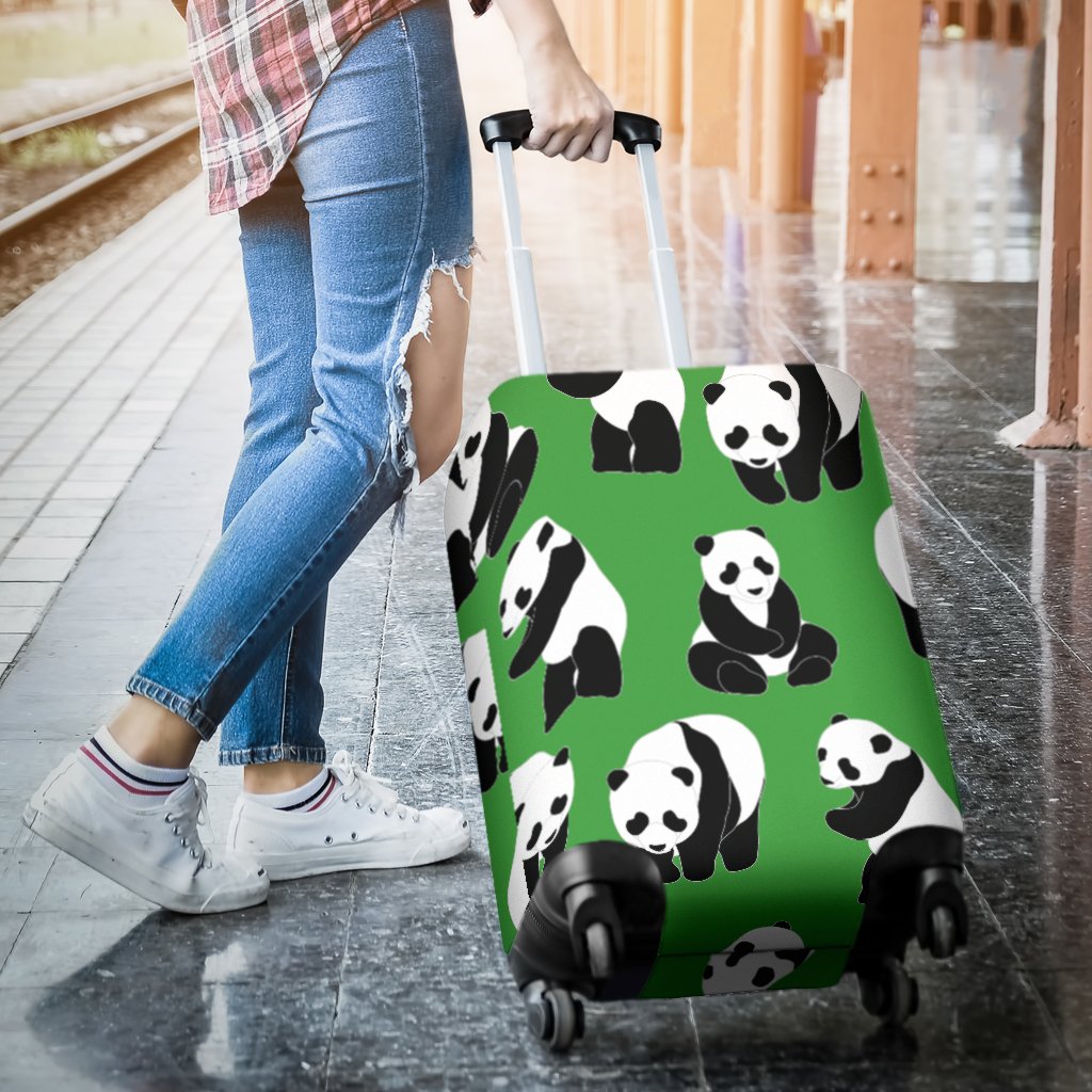 Panda Bear Pattern Themed Print Luggage Cover Protector