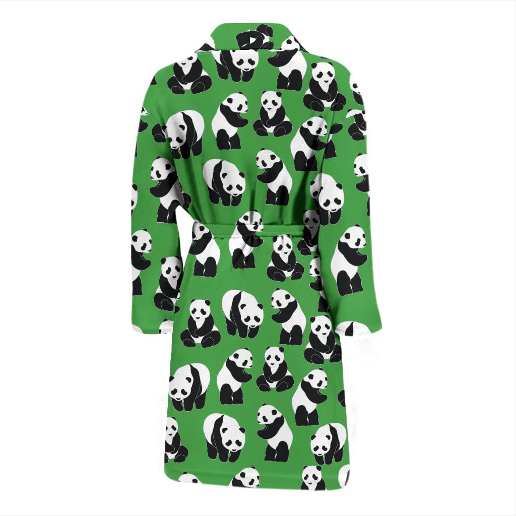 Panda Bear Pattern Themed Print Men Bath Robe-JTAMIGO.COM
