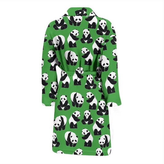 Panda Bear Pattern Themed Print Men Bath Robe-JTAMIGO.COM