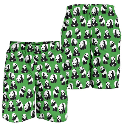 Panda Bear Pattern Themed Print Mens Shorts-JTAMIGO.COM