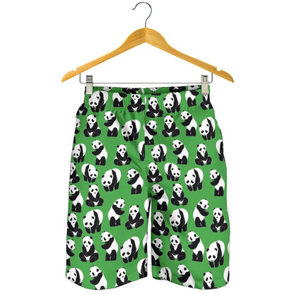 Panda Bear Pattern Themed Print Mens Shorts-JTAMIGO.COM