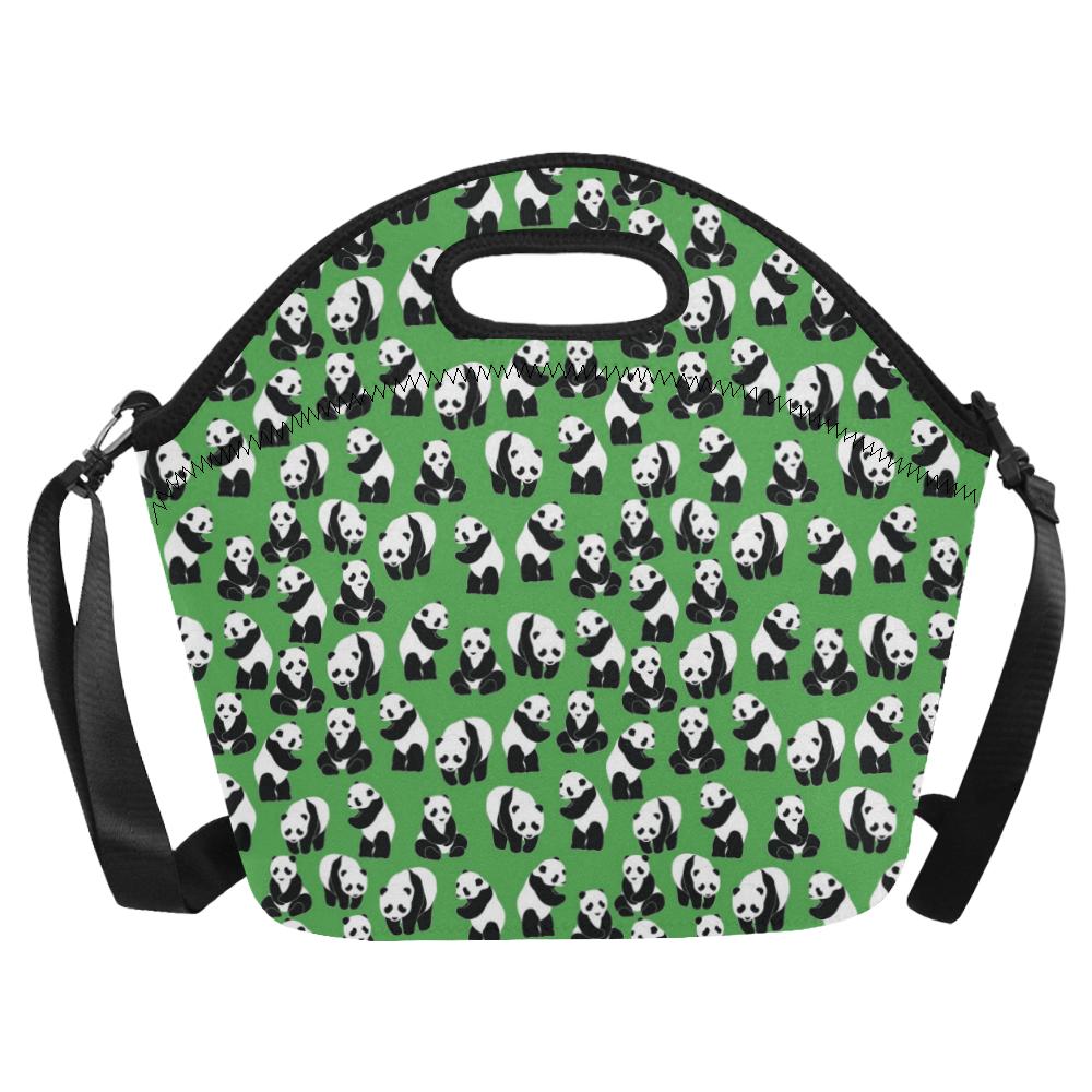 Panda Bear Pattern Themed Print Neoprene Lunch Bag (Model 1669)(Large)-JTAMIGO.COM
