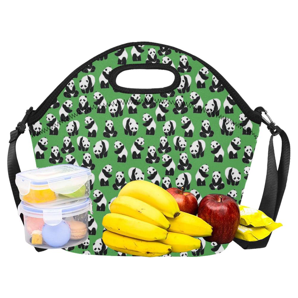 Panda Bear Pattern Themed Print Neoprene Lunch Bag (Model 1669)(Large)-JTAMIGO.COM