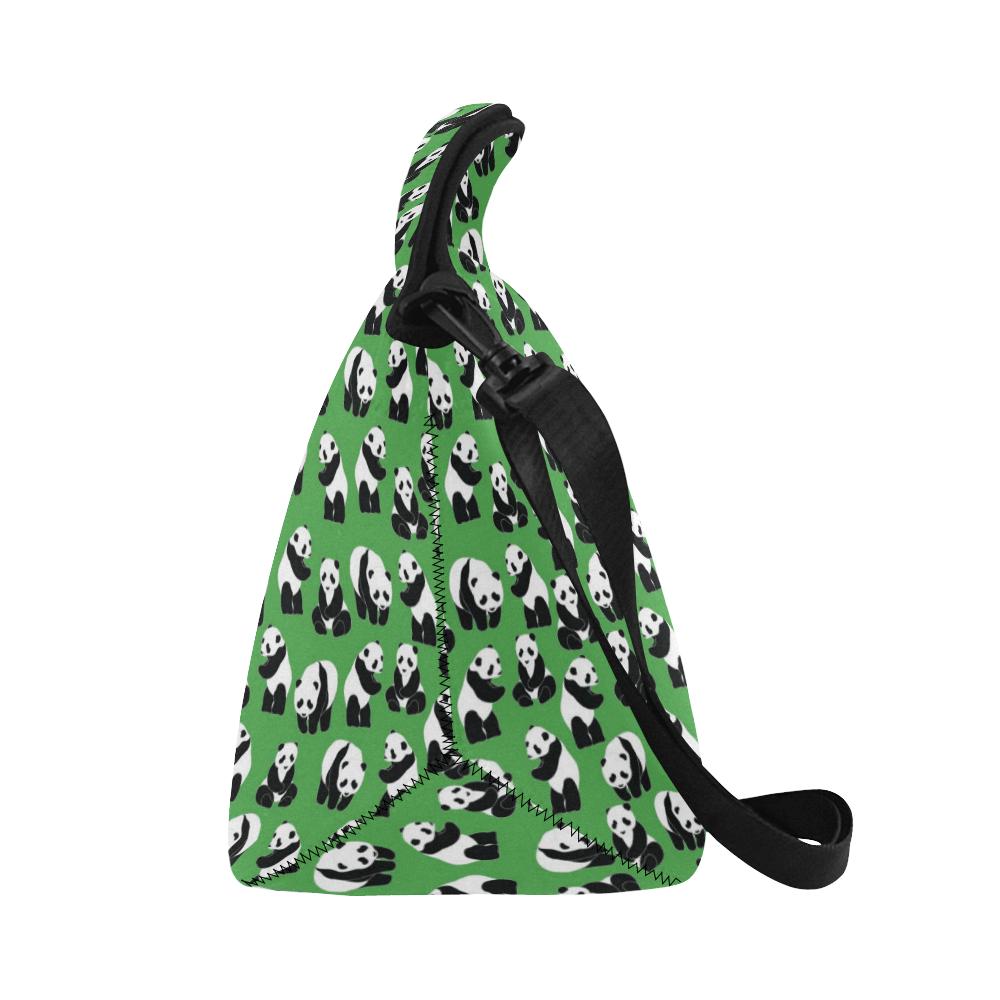 Panda Bear Pattern Themed Print Neoprene Lunch Bag (Model 1669)(Large)-JTAMIGO.COM
