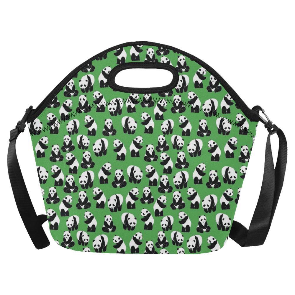 Panda Bear Pattern Themed Print Neoprene Lunch Bag (Model 1669)(Large)-JTAMIGO.COM