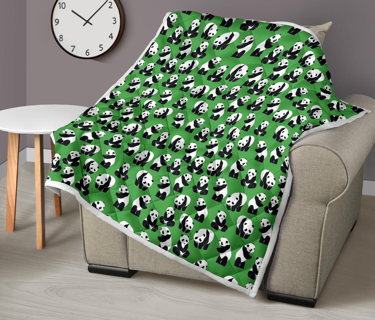 Panda Bear Pattern Themed Print Premium Quilt-JTAMIGO.COM