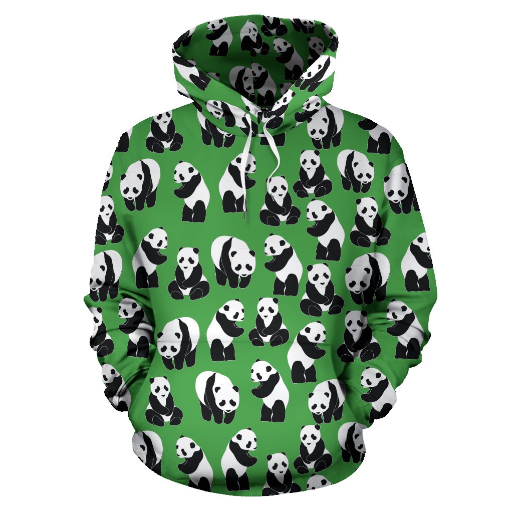 Panda Bear Pattern Themed Print Pullover Hoodie