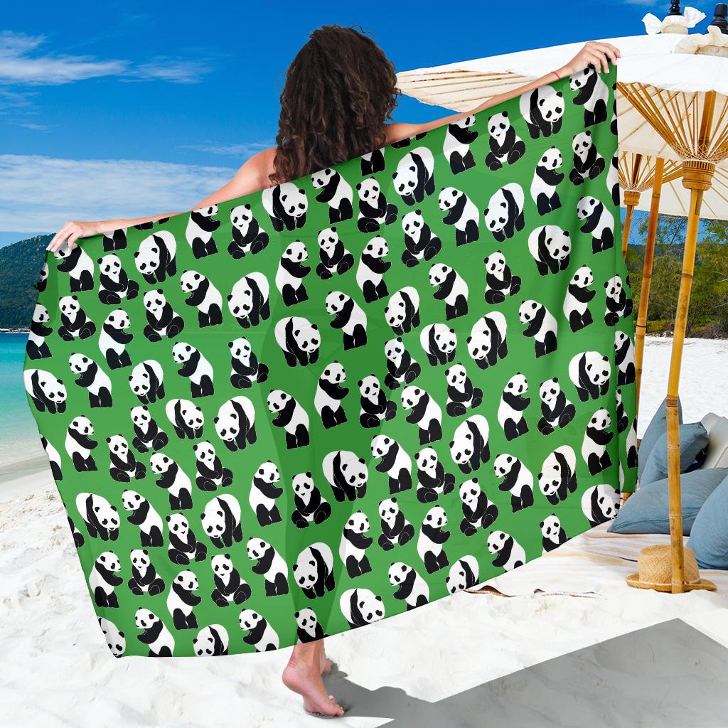 Panda Bear Pattern Themed Print Sarong Pareo Wrap