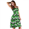 Panda Bear Pattern Themed Print Sleeveless Dress