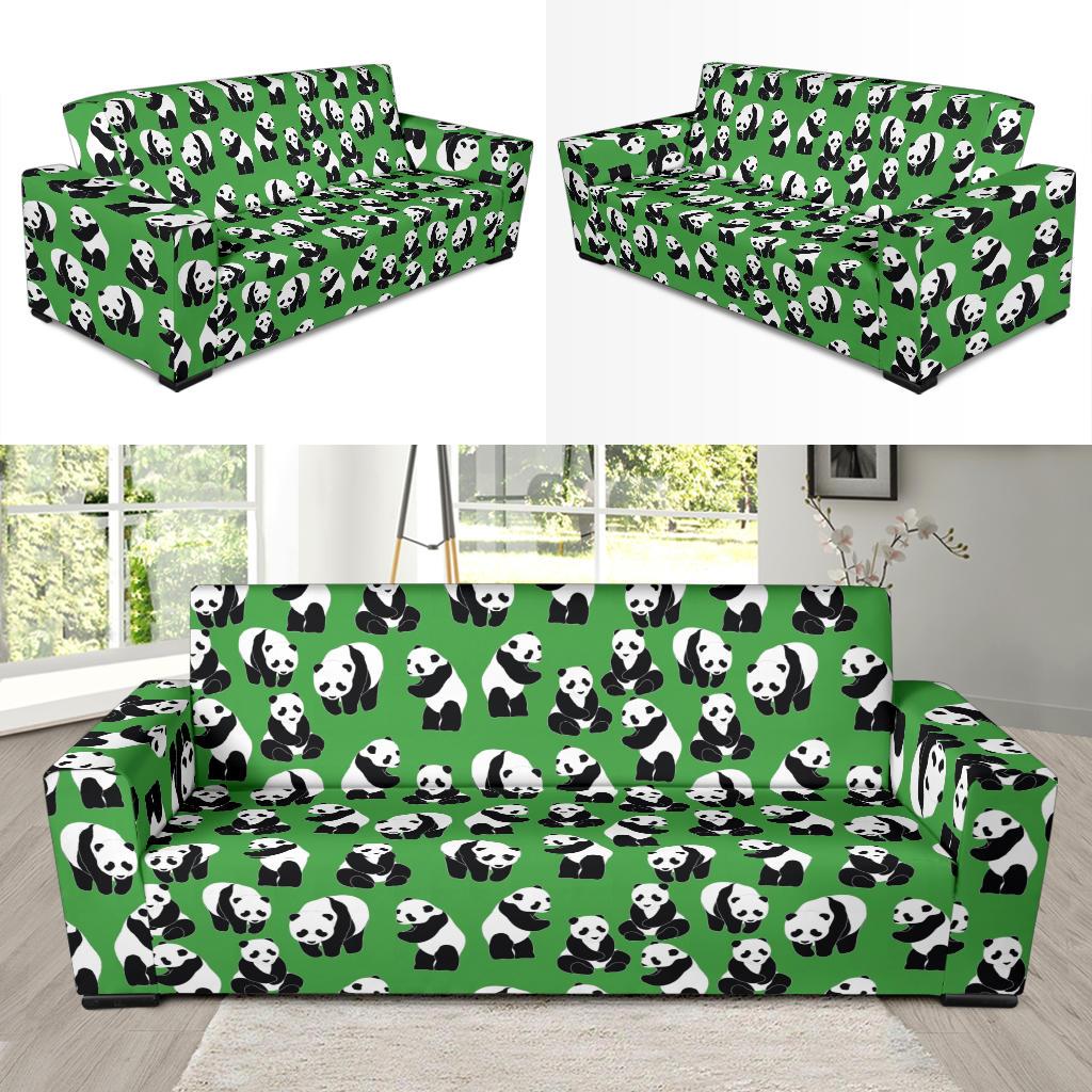 Panda Bear Pattern Themed Print Sofa Slipcover-JTAMIGO.COM
