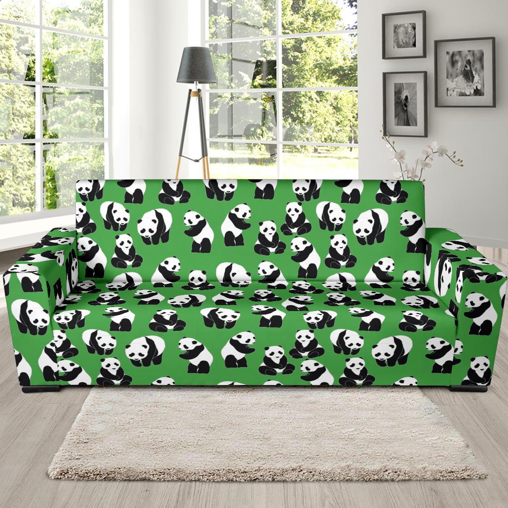 Panda Bear Pattern Themed Print Sofa Slipcover-JTAMIGO.COM