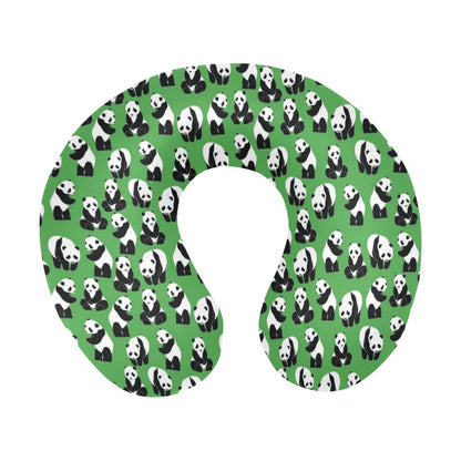 Panda Bear Pattern Themed Print U-Shaped Travel Neck Pillow-JTAMIGO.COM