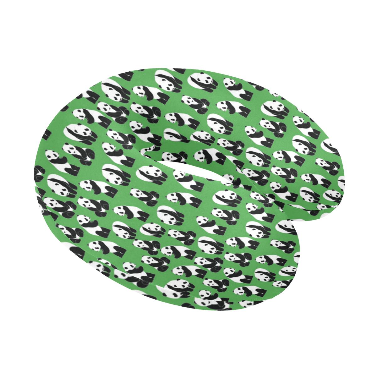 Panda Bear Pattern Themed Print U-Shaped Travel Neck Pillow-JTAMIGO.COM