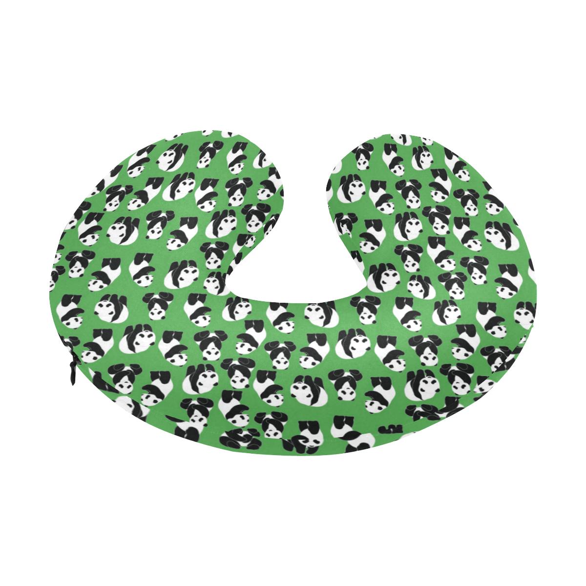 Panda Bear Pattern Themed Print U-Shaped Travel Neck Pillow-JTAMIGO.COM