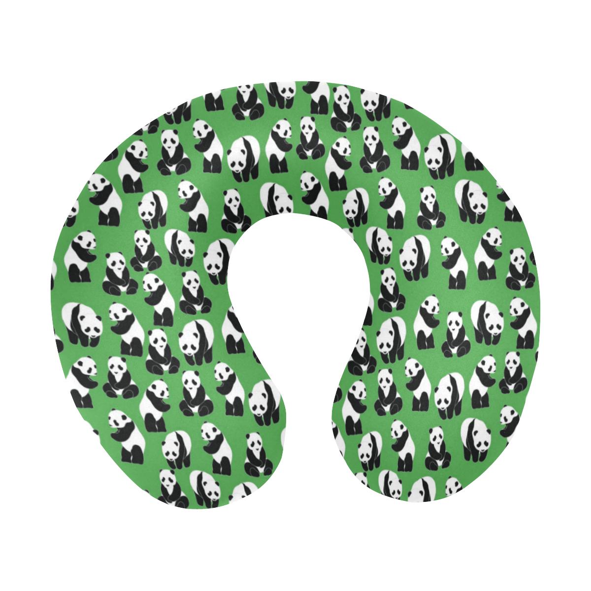 Panda Bear Pattern Themed Print U-Shaped Travel Neck Pillow-JTAMIGO.COM