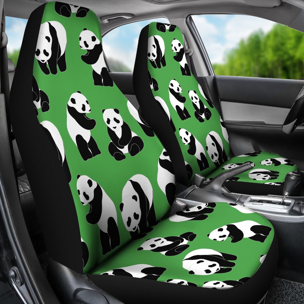 Panda Bear Pattern Themed Print Universal Fit Car Seat Covers