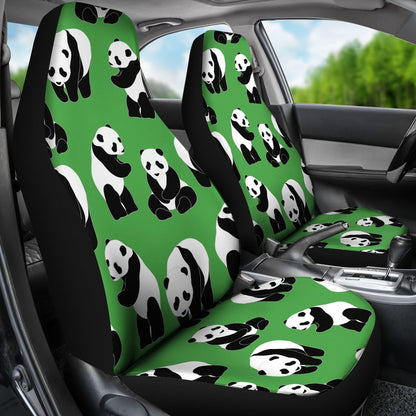 Panda Bear Pattern Themed Print Universal Fit Car Seat Covers