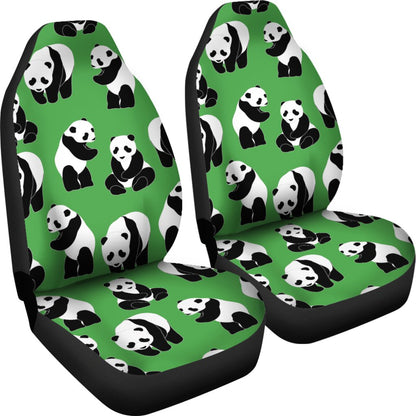 Panda Bear Pattern Themed Print Universal Fit Car Seat Covers
