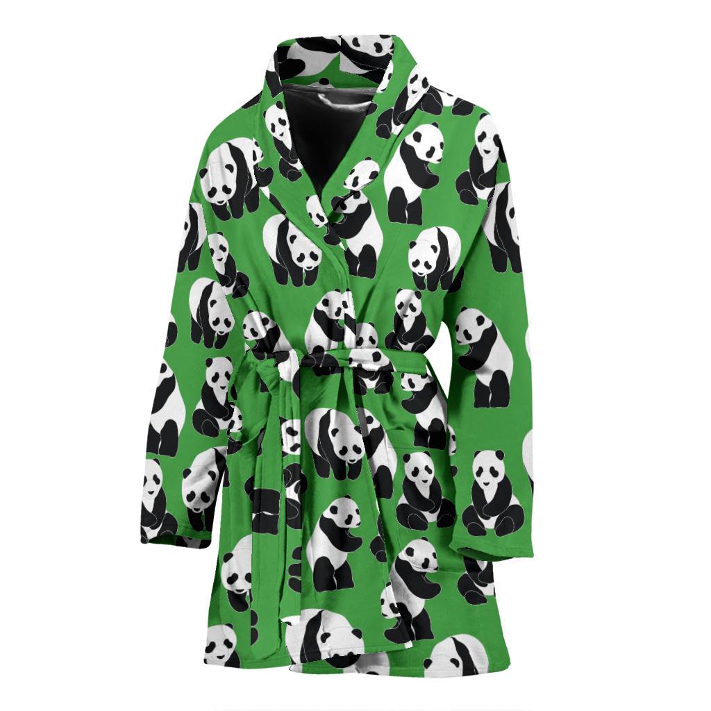 Panda Bear Pattern Themed Print Women Bath Robe-JTAMIGO.COM